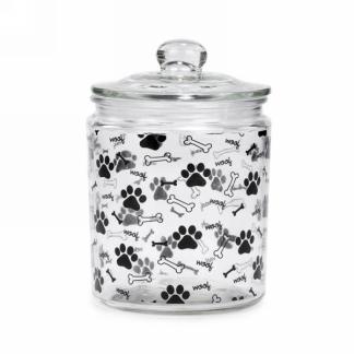 Paws & Bones Glass Cookie Jar
