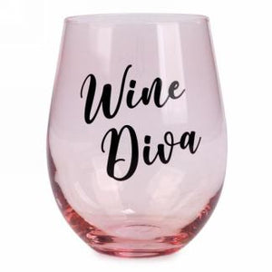 Wine Diva Pink Stemless Wine Glass