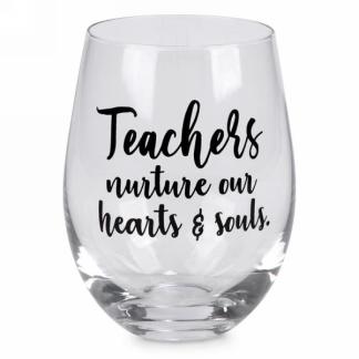 Teachers Nurture Stemless Wine Glass