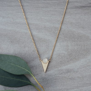 Moon Child Necklace - Gold/White Moon Stone