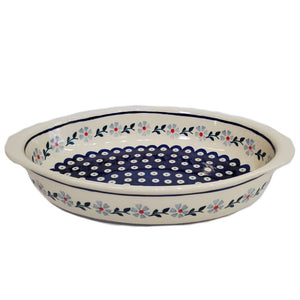 13" Oval Baking Dish - Daisy Dots