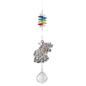 P100 Large Pewter Moose Suncatcher - Chakra