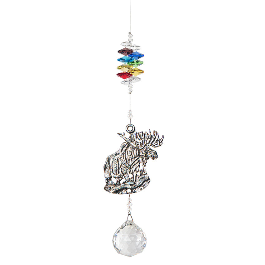 P100 Large Pewter Moose Suncatcher - Chakra