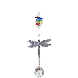 P100 Large Pewter Dragonfly Suncatcher - Chakra