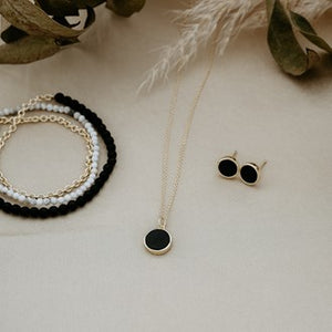 Posh Necklace - Silver/Matte Black Onyx