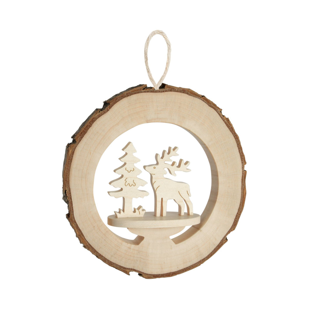 Deer Picture Window Wood Ornament