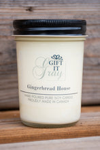 Load image into Gallery viewer, Gingerbread House Gift It Gray Soy Candle
