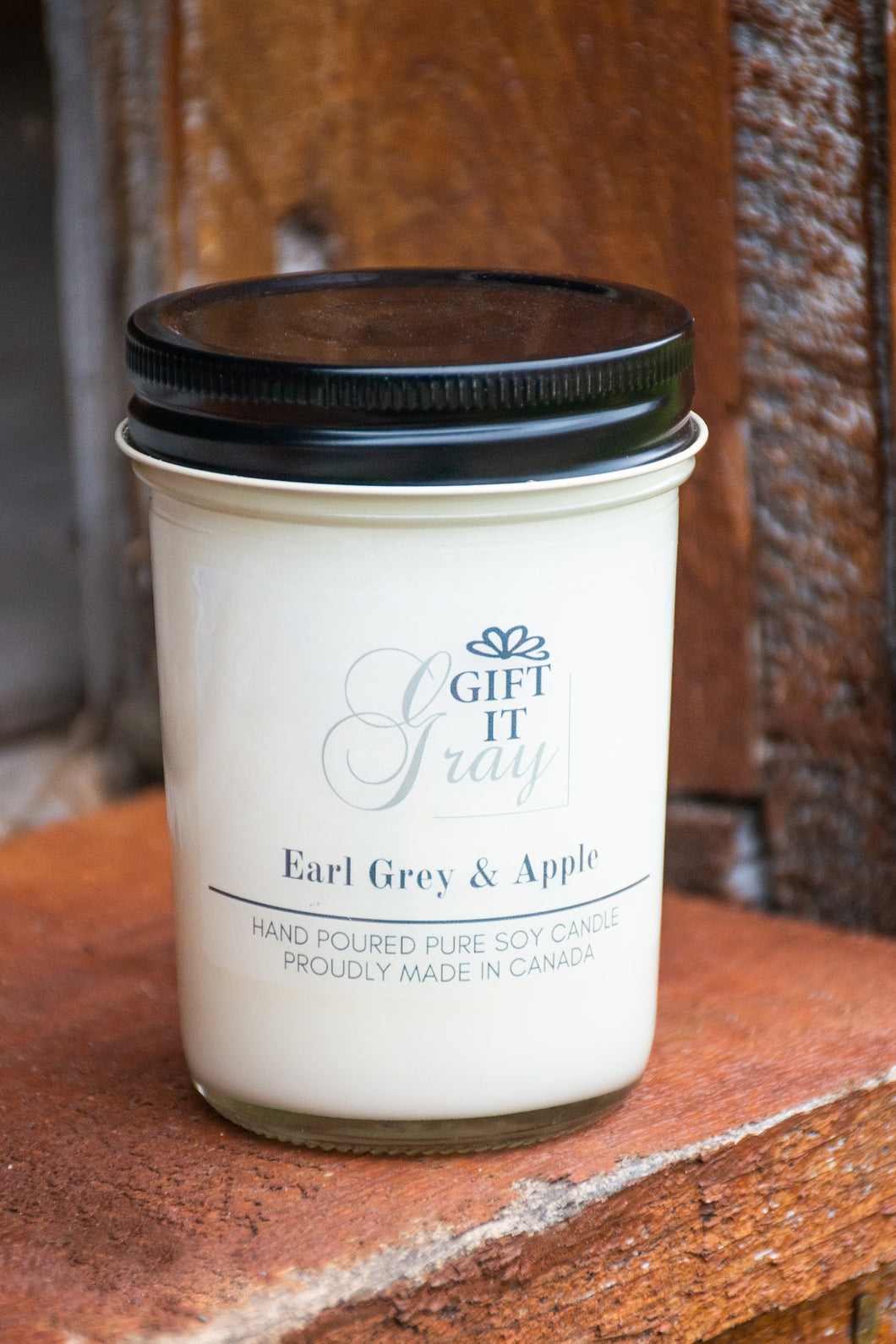 Earl Grey & Apple Gift It Gray Soy Candle