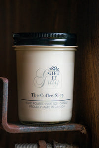 The Coffee Shop Gift It Gray Soy Candle