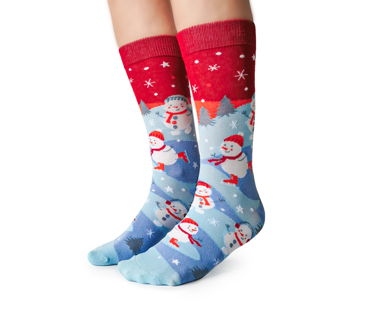 Skating Snowman Socks - For Her