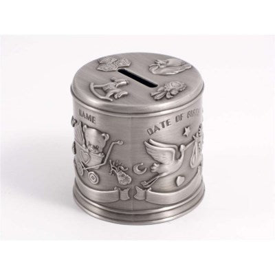 Pewter Baby's First Coin Bank