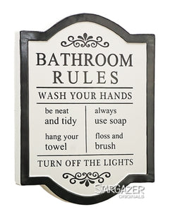 Metal Bathroom Rules Sign (PICKUP ONLY)