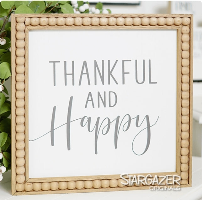 Thankful And Happy Bead Frame