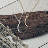 Waning Crescent Necklace - Silver