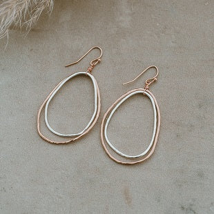 Noa Earrings - Silver/Rose Gold