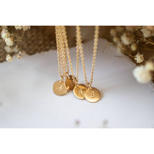 Load image into Gallery viewer, Gold Filled Disc Initial Necklace FINAL SALE
