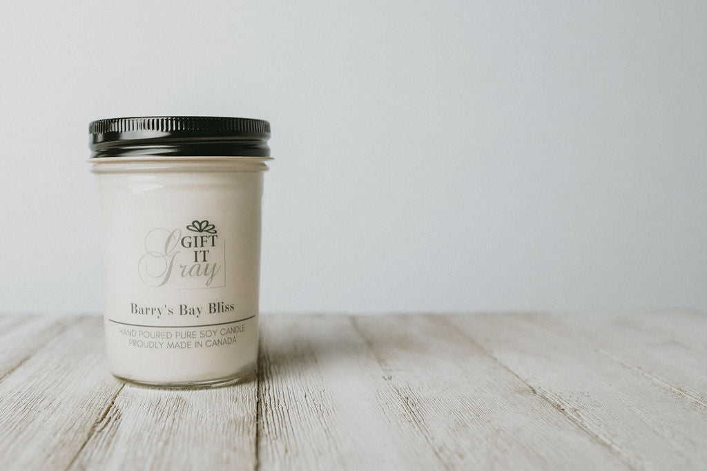 Barry's Bay Bliss Gift It Gray Soy Candle