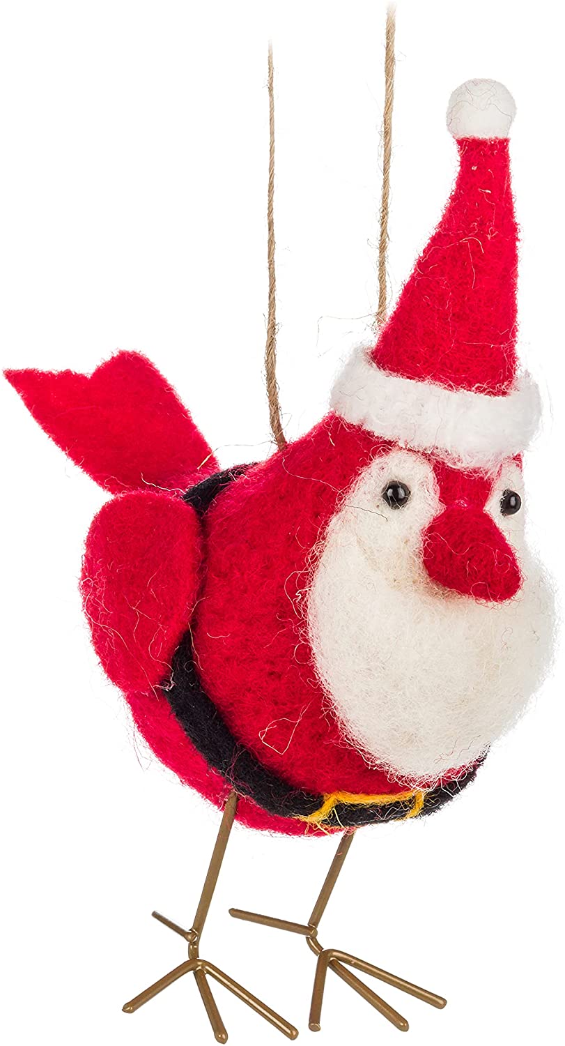 Bird In Santa Suit Ornament
