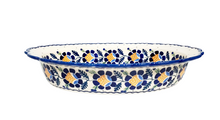 Load image into Gallery viewer, Deep Fluted Baking Dish - Blue Daisy
