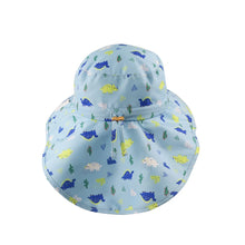 Load image into Gallery viewer, Kids&#39; Sun Hat With Neck Cape - Dinosaur
