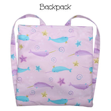 Load image into Gallery viewer, Towel Backpack - Narwhal/Starfish
