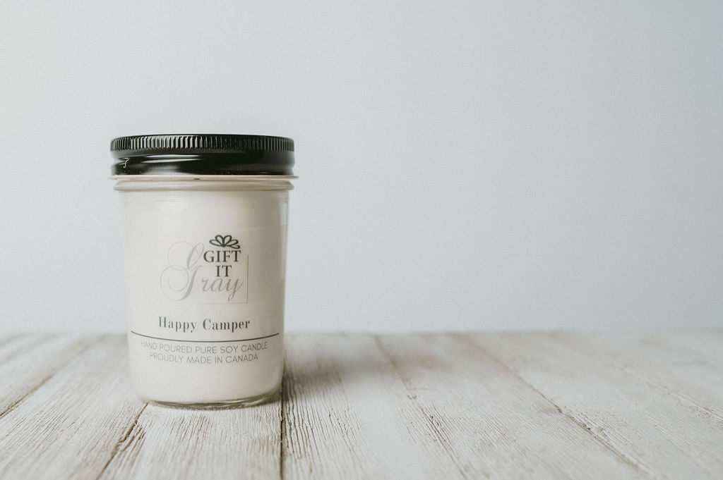 Happy Camper Gift It Gray Soy Candle