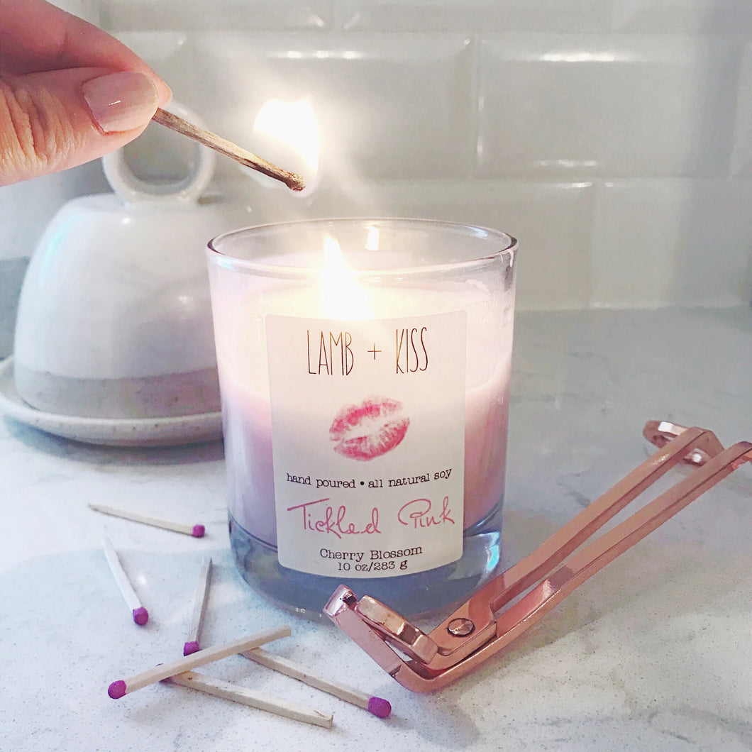 Tickled Pink Curly Wick Candle