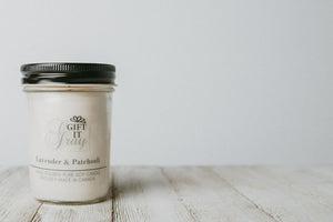 Lavender Patchouli Gift It Gray Soy Candle