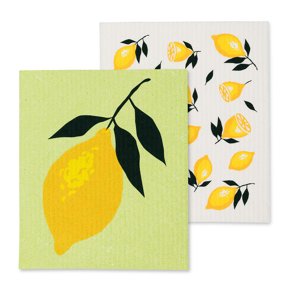 Lemon Swedish Dishcloths - Set of 2