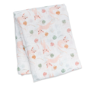 Cotton Muslin Swaddle - Kitty