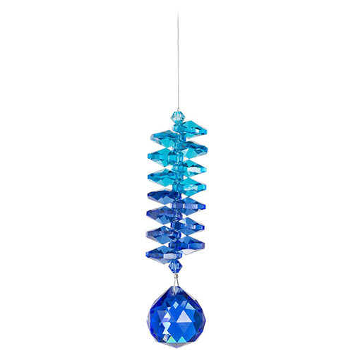 C480 Two Tone Crystals Suncatcher - Dk Blue