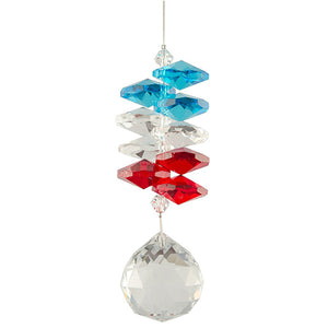 S101 Crystal Ornament Suncatcher - Red/Blue