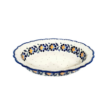Load image into Gallery viewer, Deep Fluted Baking Dish - Blue Daisy
