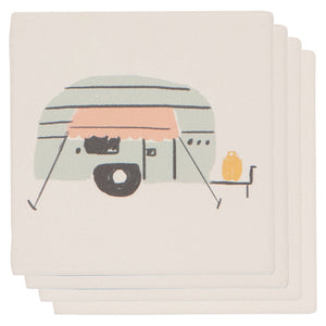 Happy Camper Coasters - Set of 4