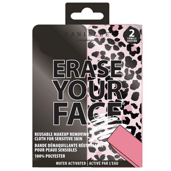2pk Leopard & Black Erase Your Face Cloths